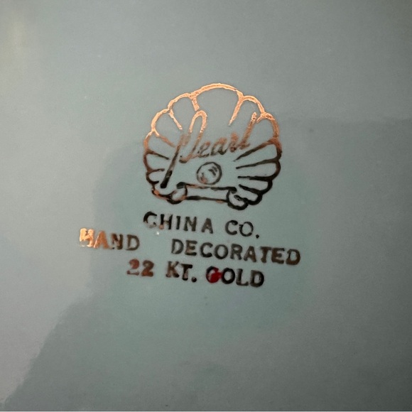 PEARL CHINA Co.(GUARANTED 22k GOLD TRIM) TEA POT ROBIN EGG BLUE, VINTAGE, NO LID - Picture 10 of 12